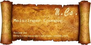 Meiszinger Csongor névjegykártya